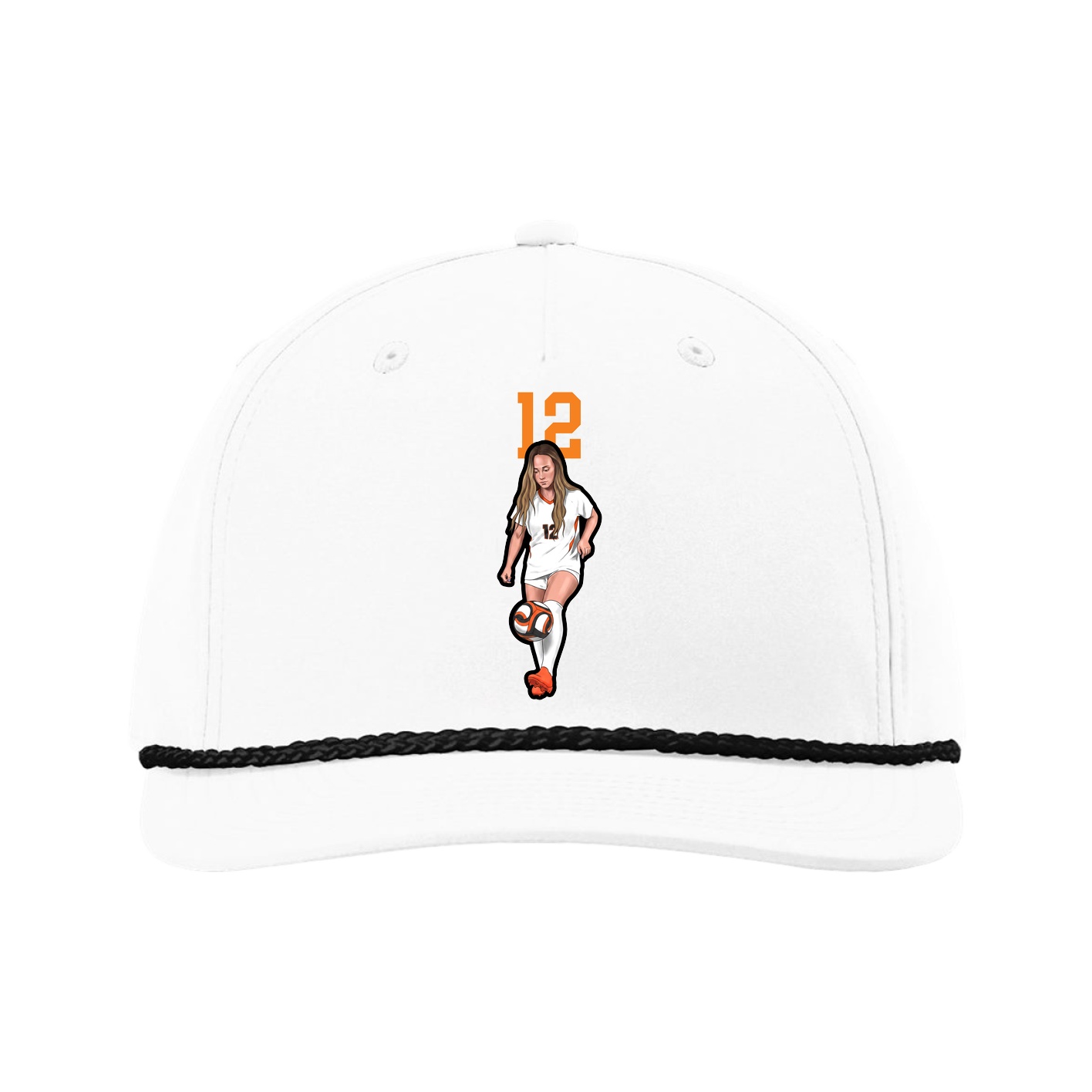 Five-Panel Classic Rope Cap — Number Top in White