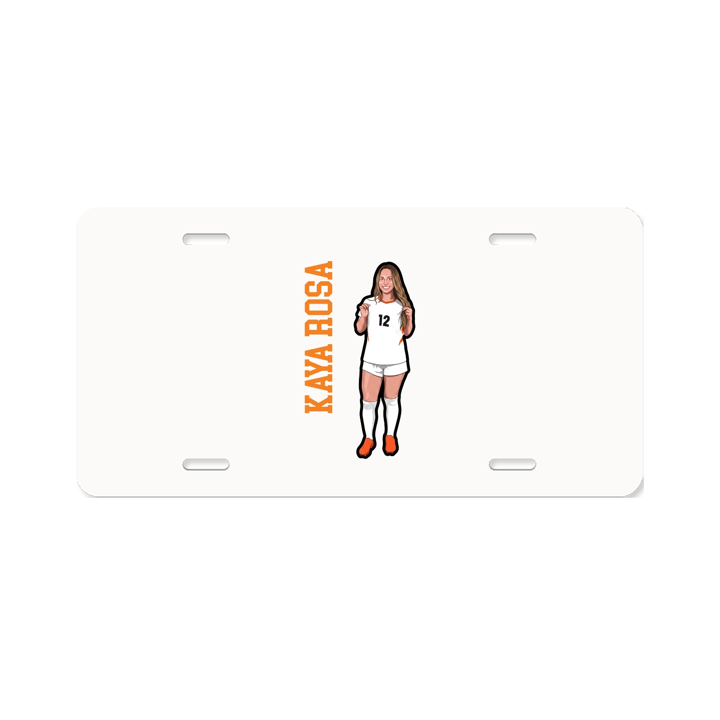 License Plate — Name Vertical in Classic