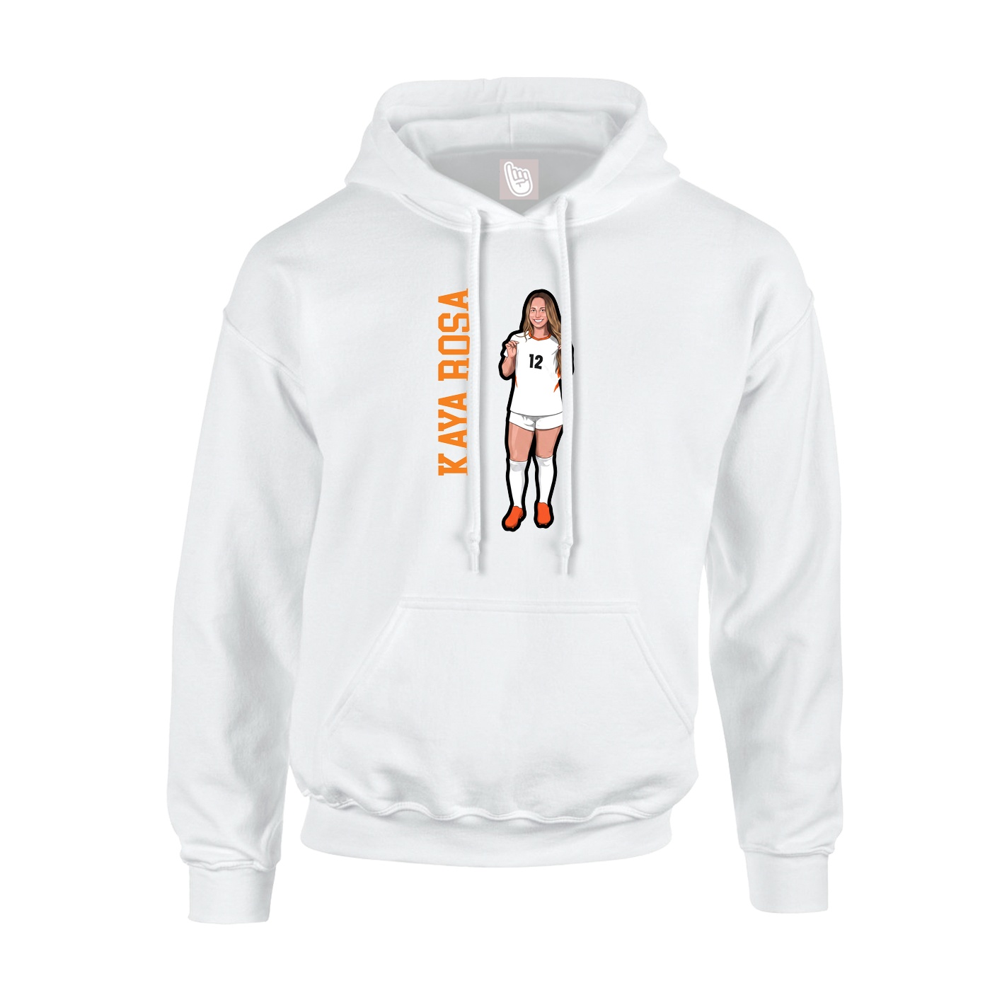Youth Hoodie — Name Vertical in White