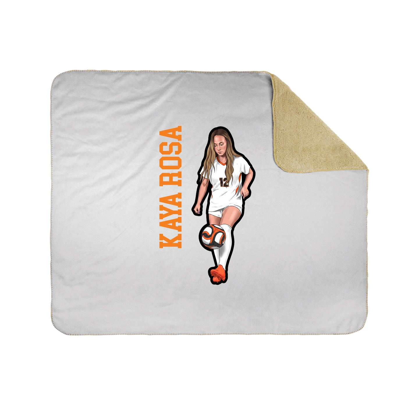 Throw Blanket — Name Vertical in White
