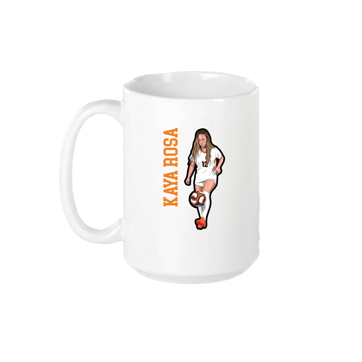 15oz Coffee Mug — Name Vertical in White