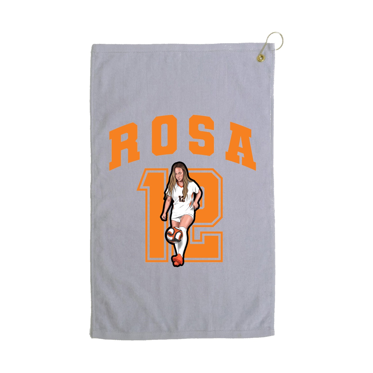 Golf Towel — Number in Grey