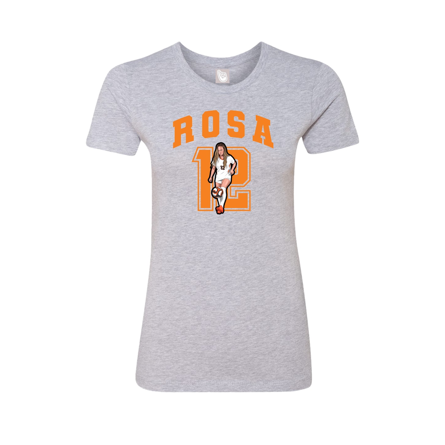 Fitted Women's Tee — Number in Grey