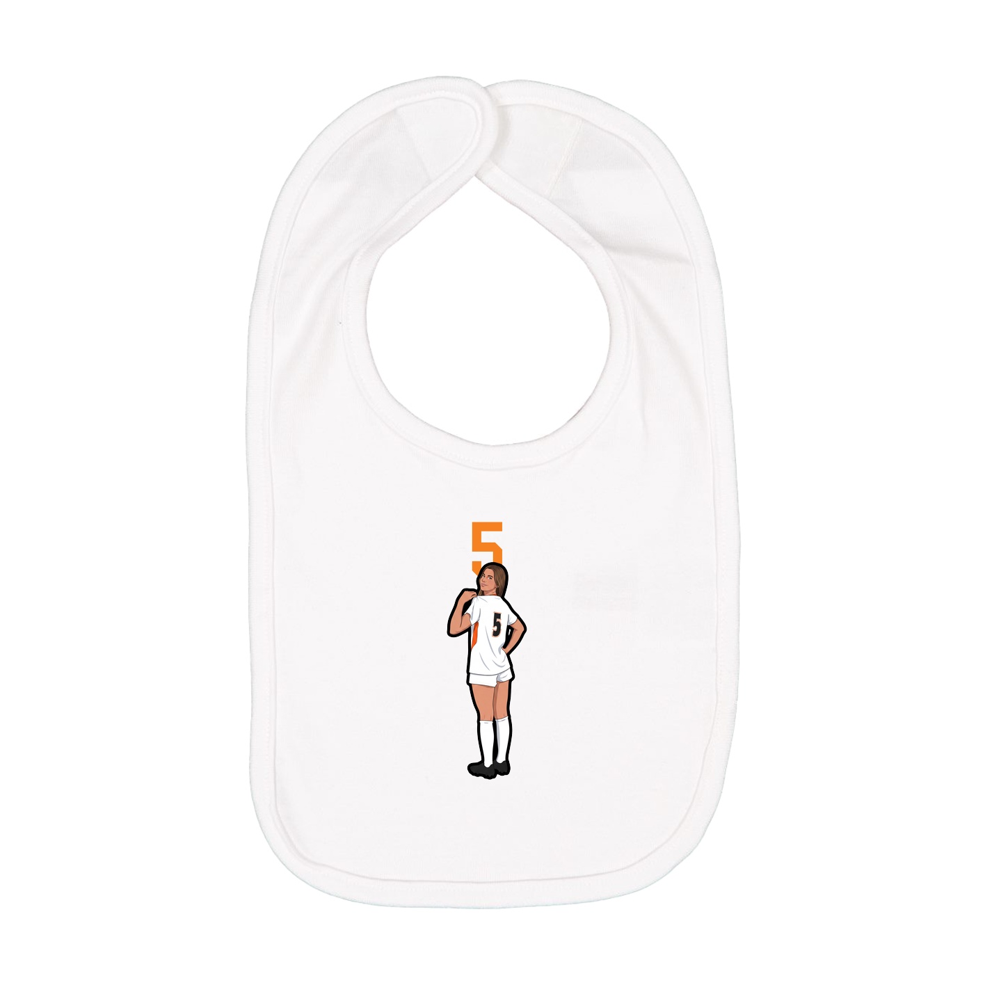 Infant Bib — Number Top in White