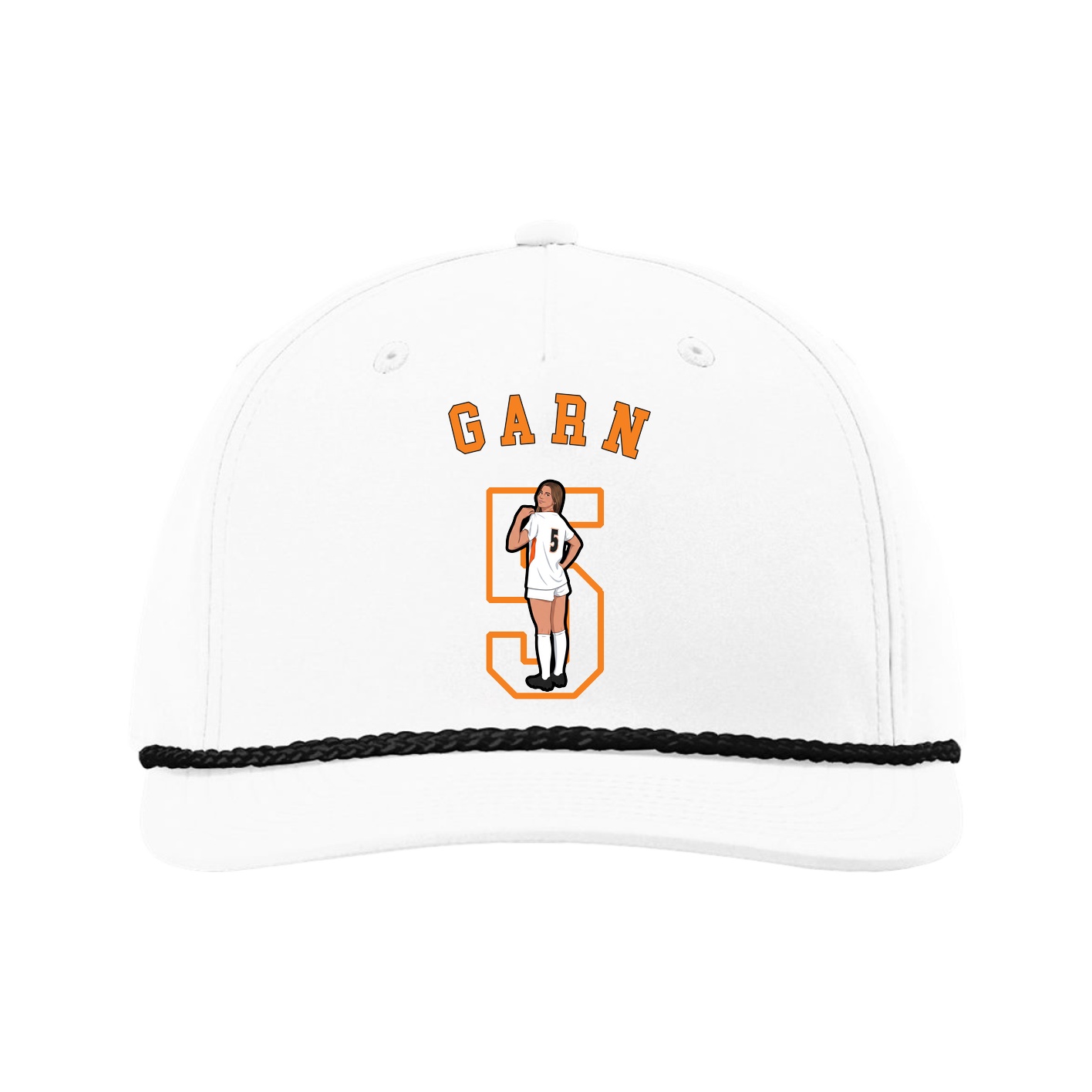 Five-Panel Classic Rope Cap — Shirsey Arch in White