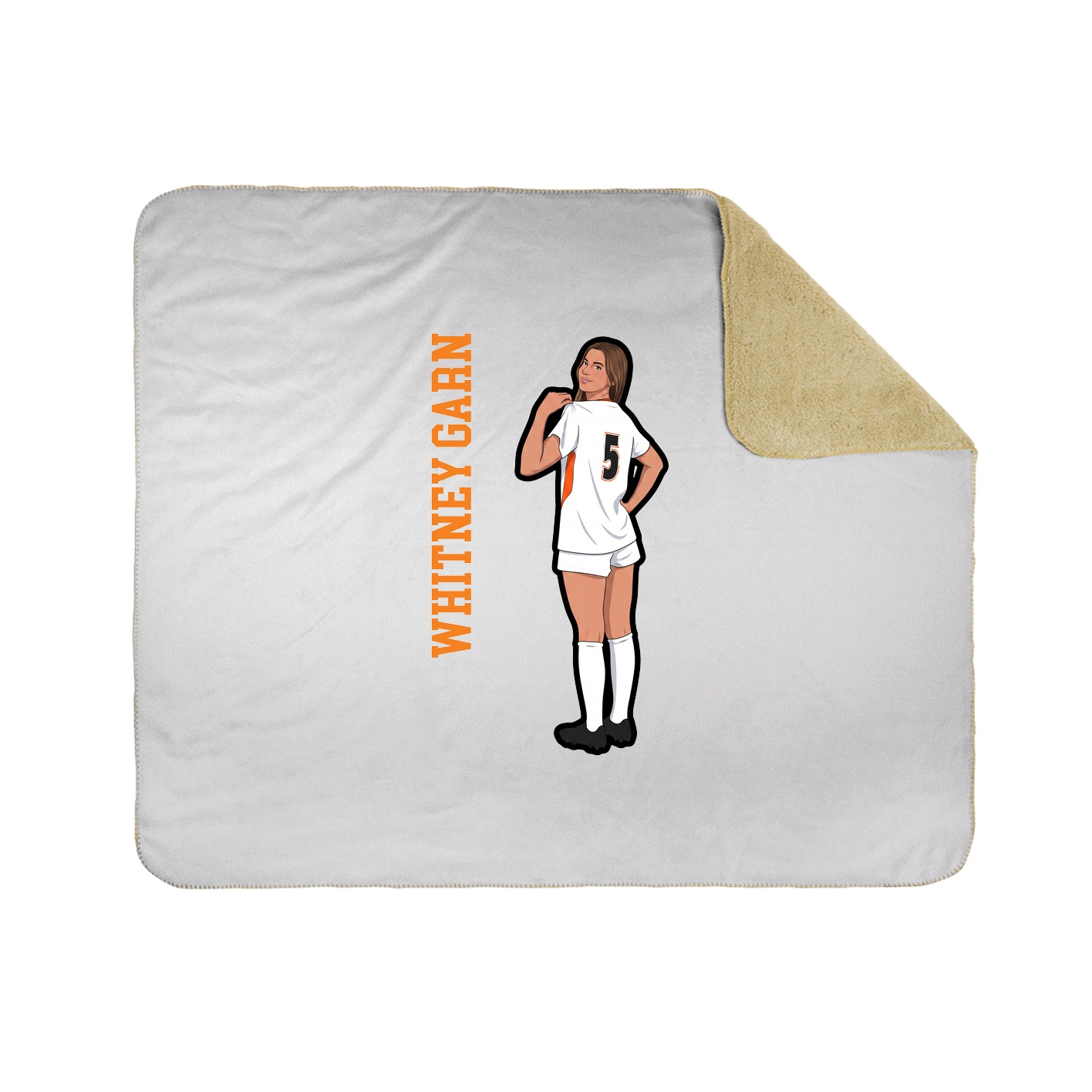 Throw Blanket — Name Vertical in White