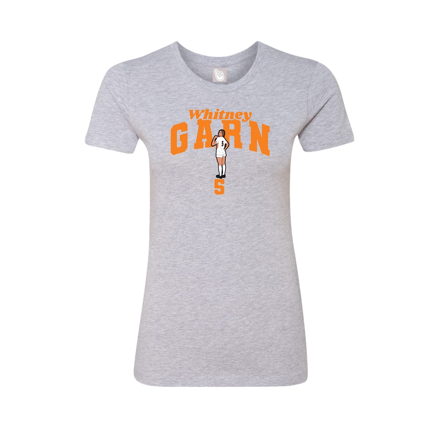 Fitted Women's Tee — Signature Arch in Grey