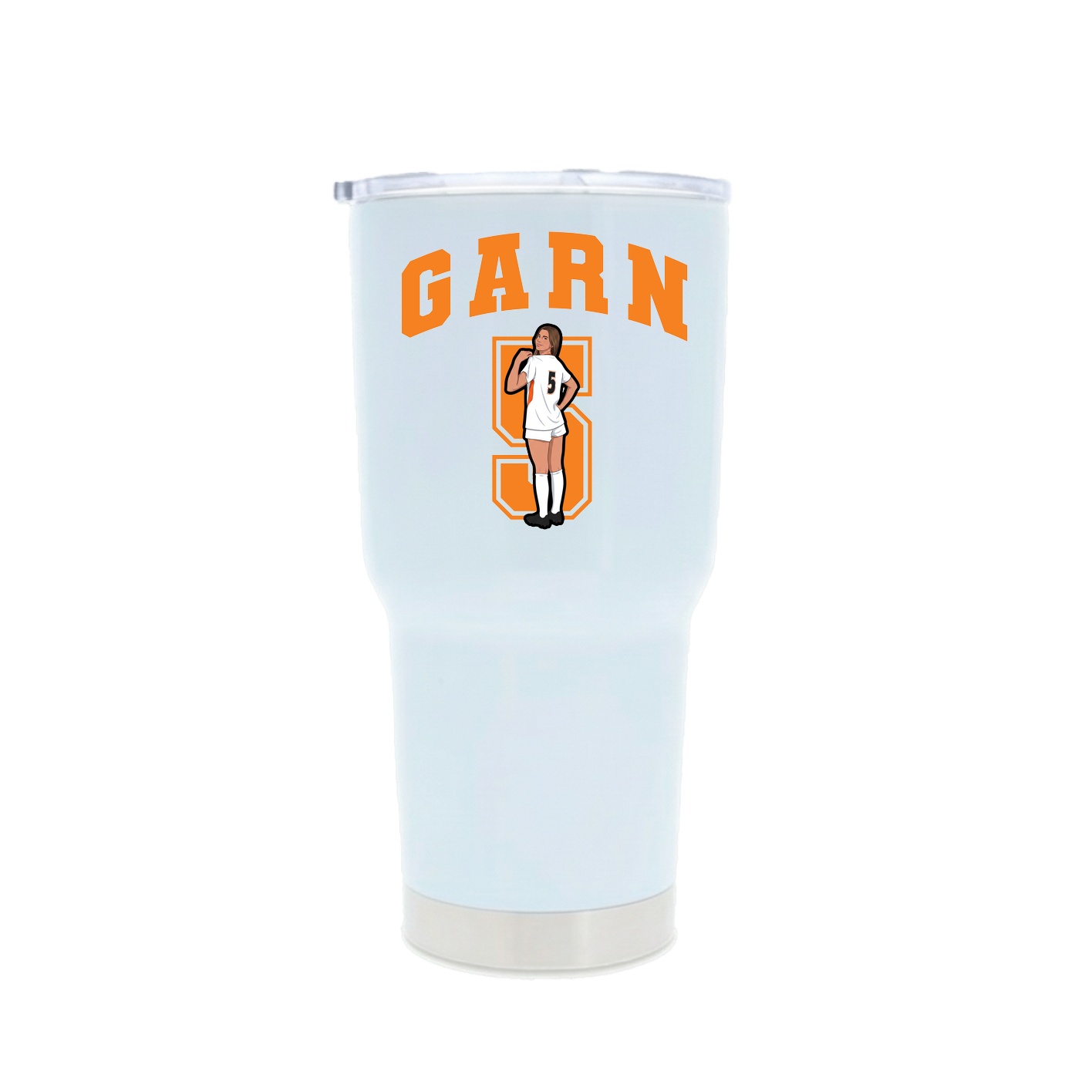 30oz Stainless Steel Tumbler — Number in White