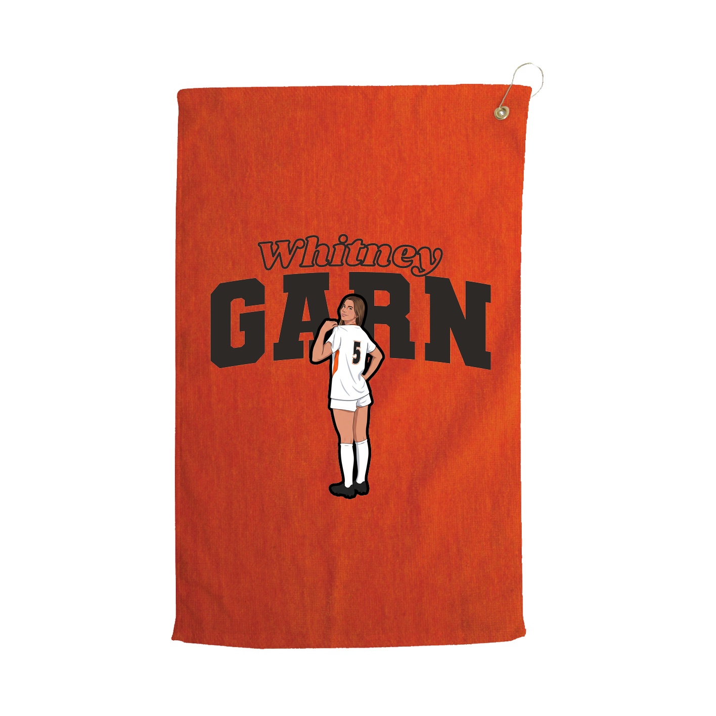 Golf Towel — Name Arch in Orange