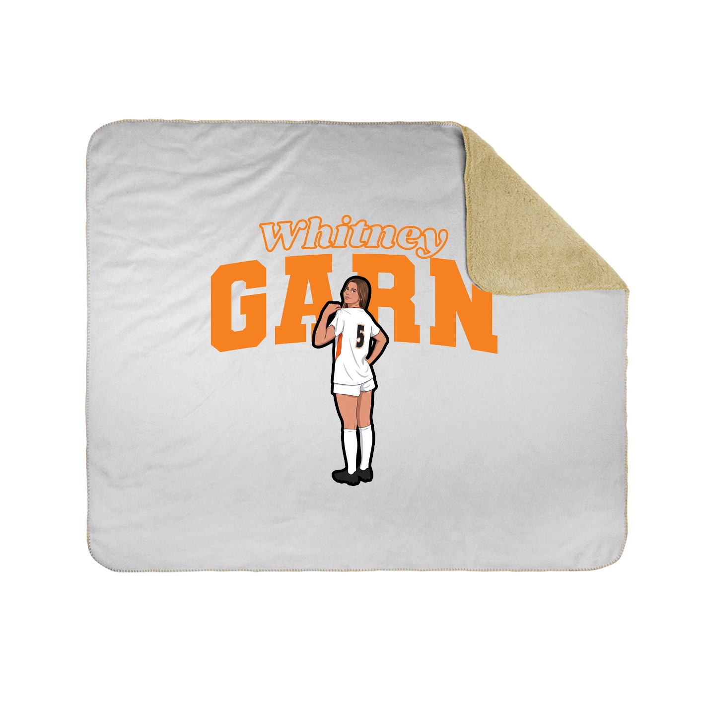 Throw Blanket — Name Arch in White