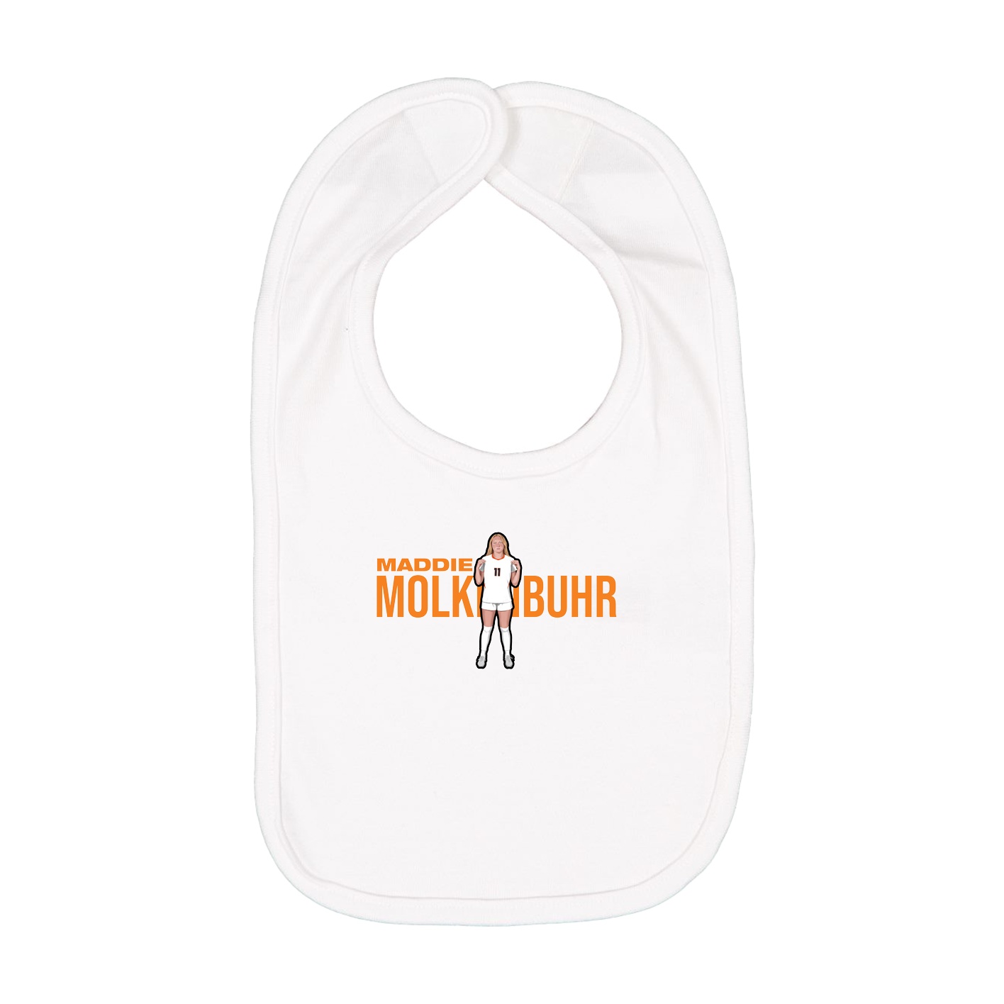 Infant Bib — Player Name in White