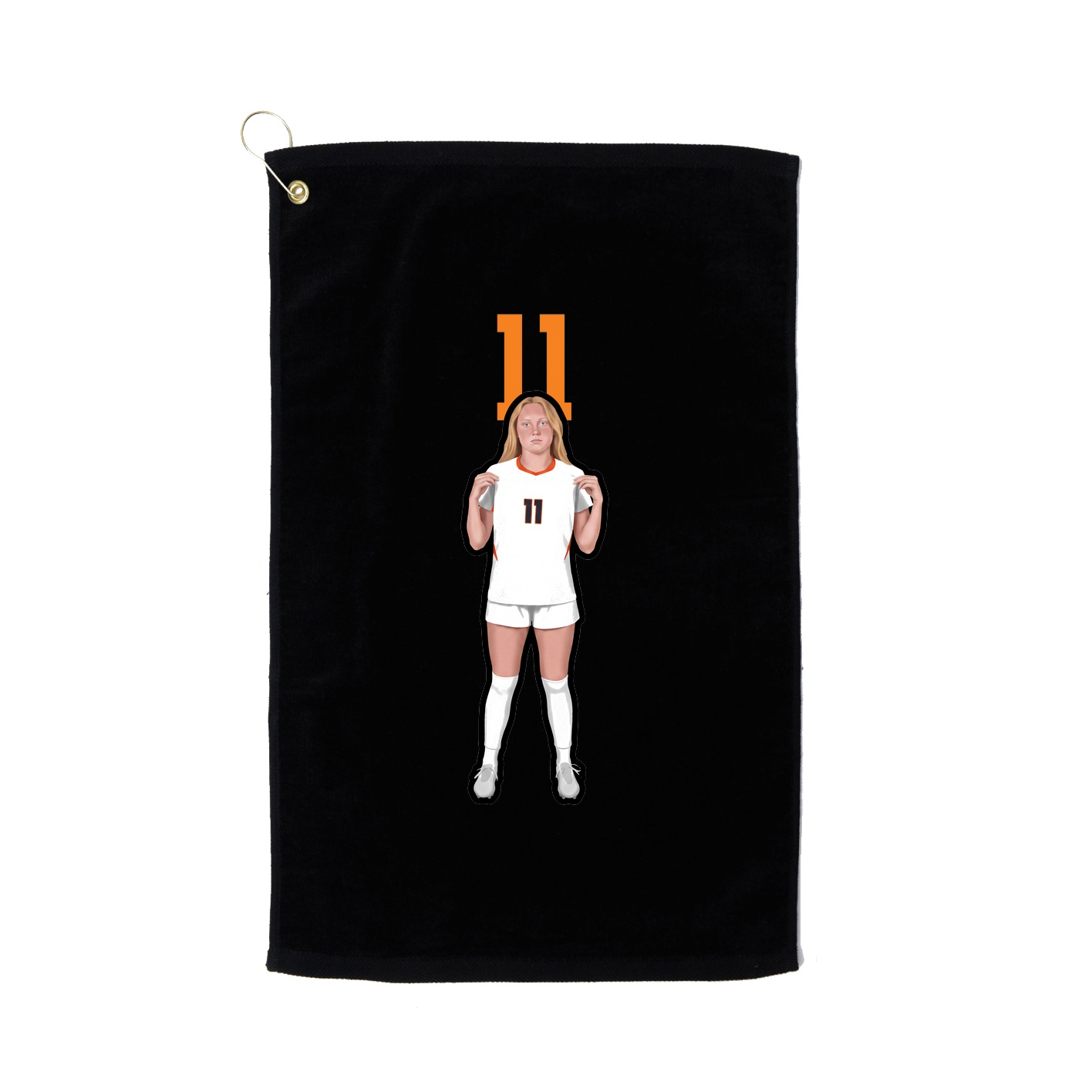 Golf Towel — Number Top in Black