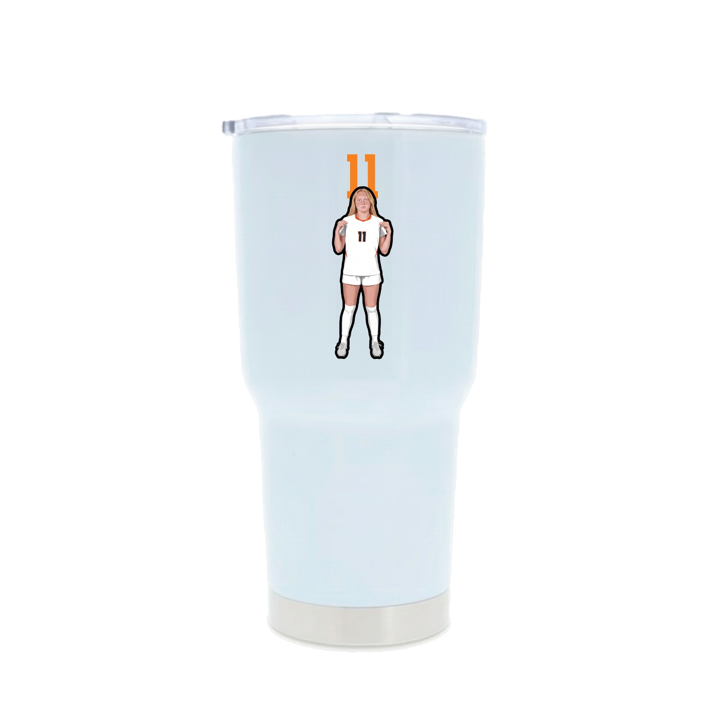 30oz Stainless Steel Tumbler — Number Top in White
