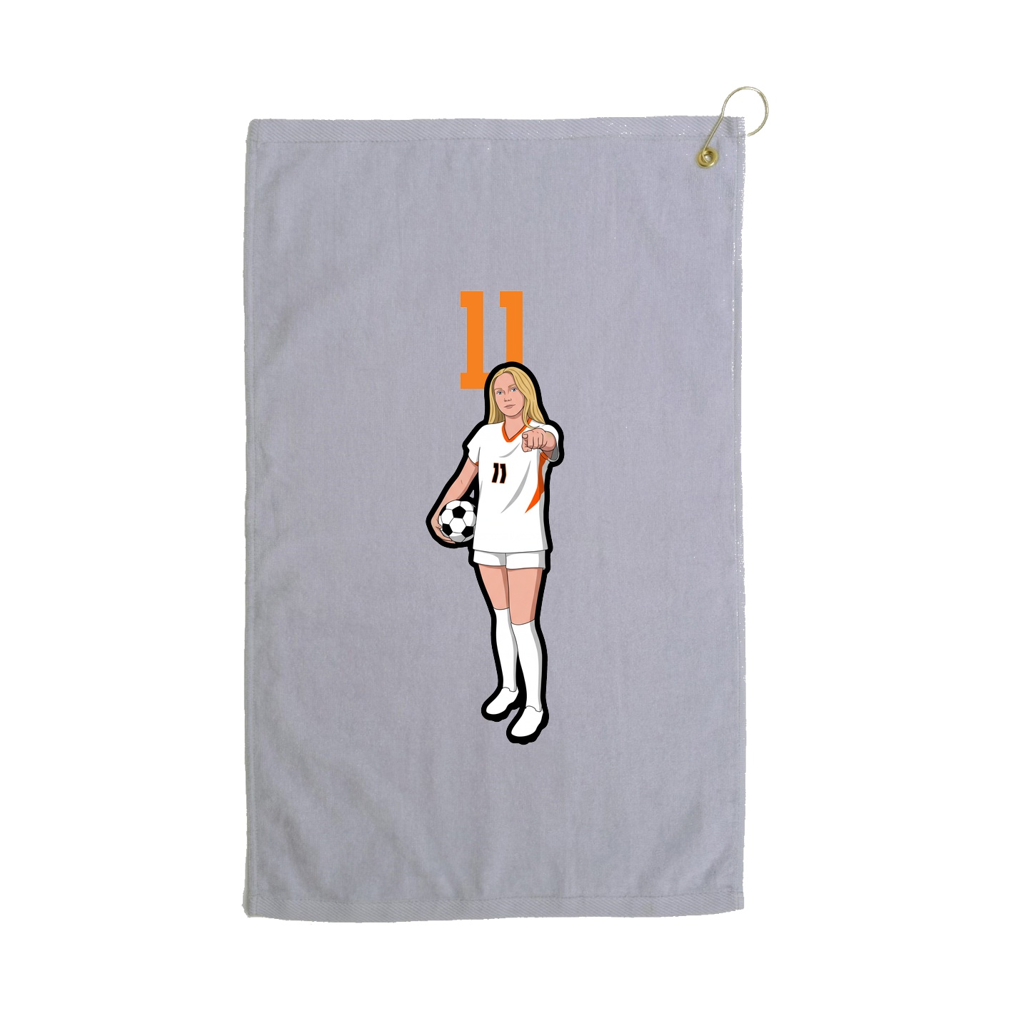 Golf Towel — Number Top in Grey