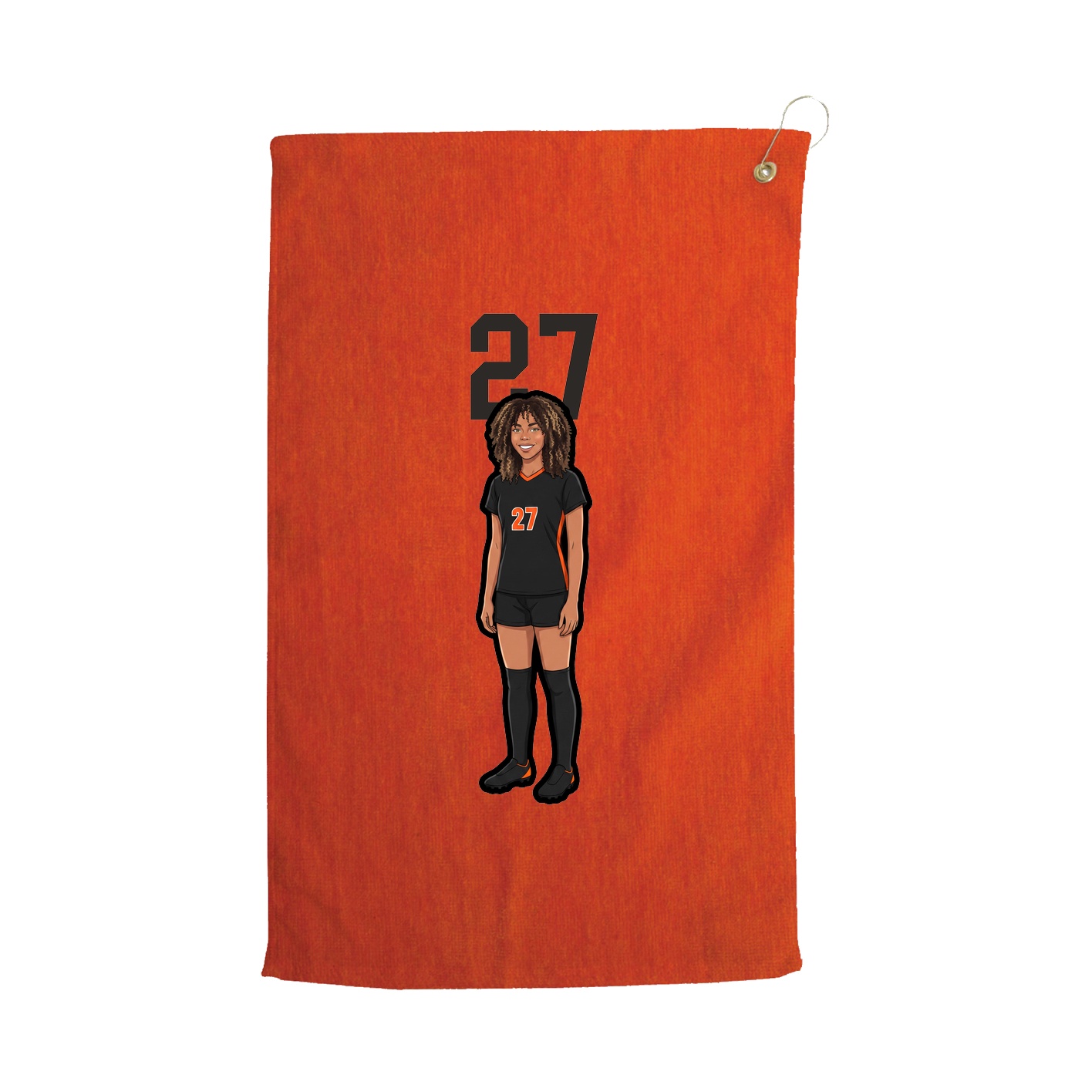 Golf Towel — Number Top in Orange