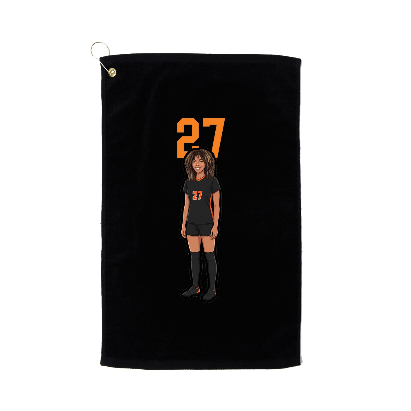 Golf Towel — Number Top in Black