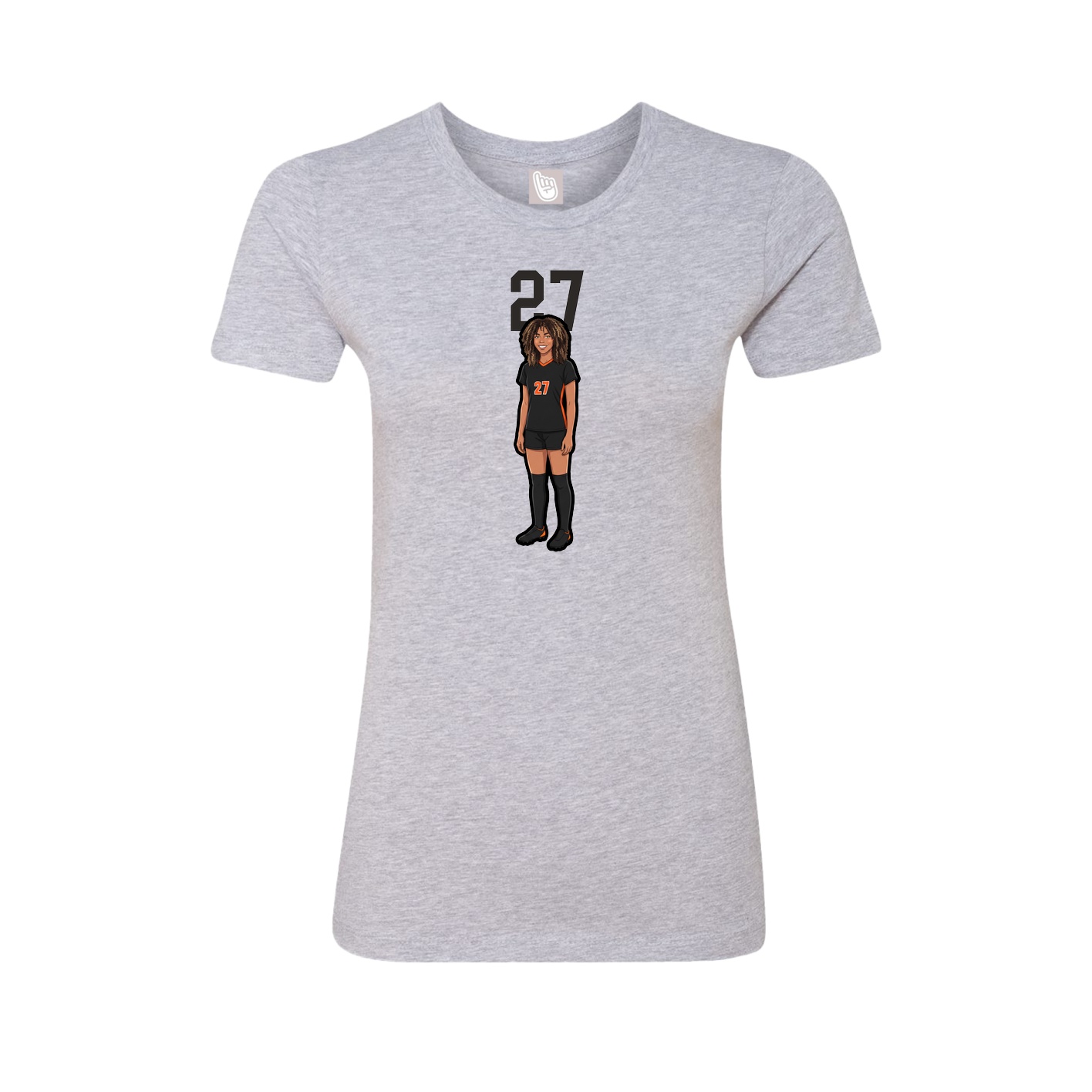 Womens Tee — Number Top in Grey