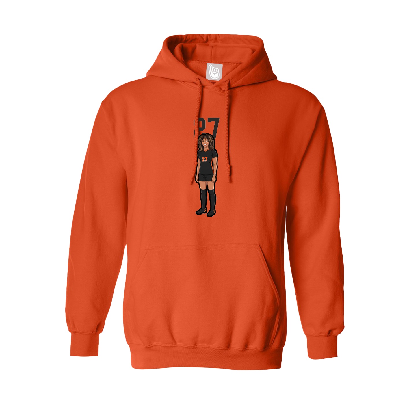 Hoodie — Number Top in Orange