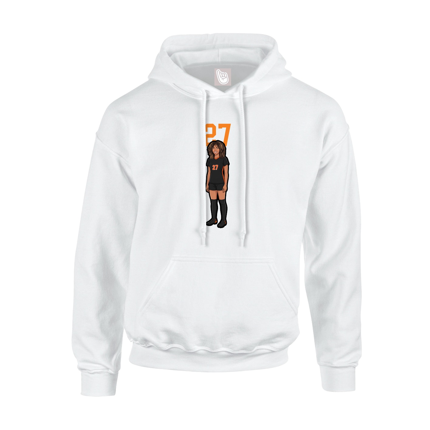 Youth Hoodie — Number Top in White
