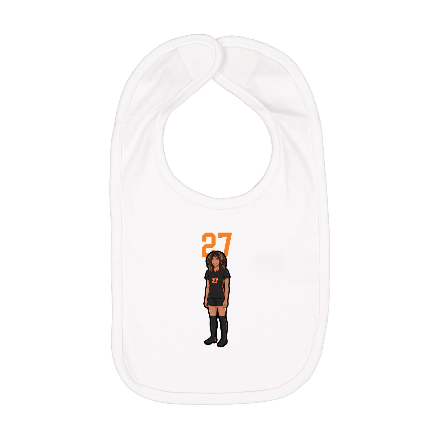 Infant Bib — Number Top in White