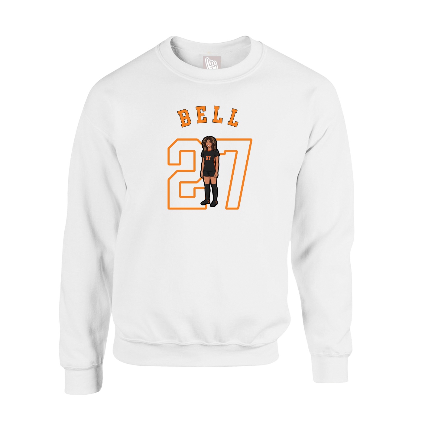 Fleece Crew — Shirsey Arch in White