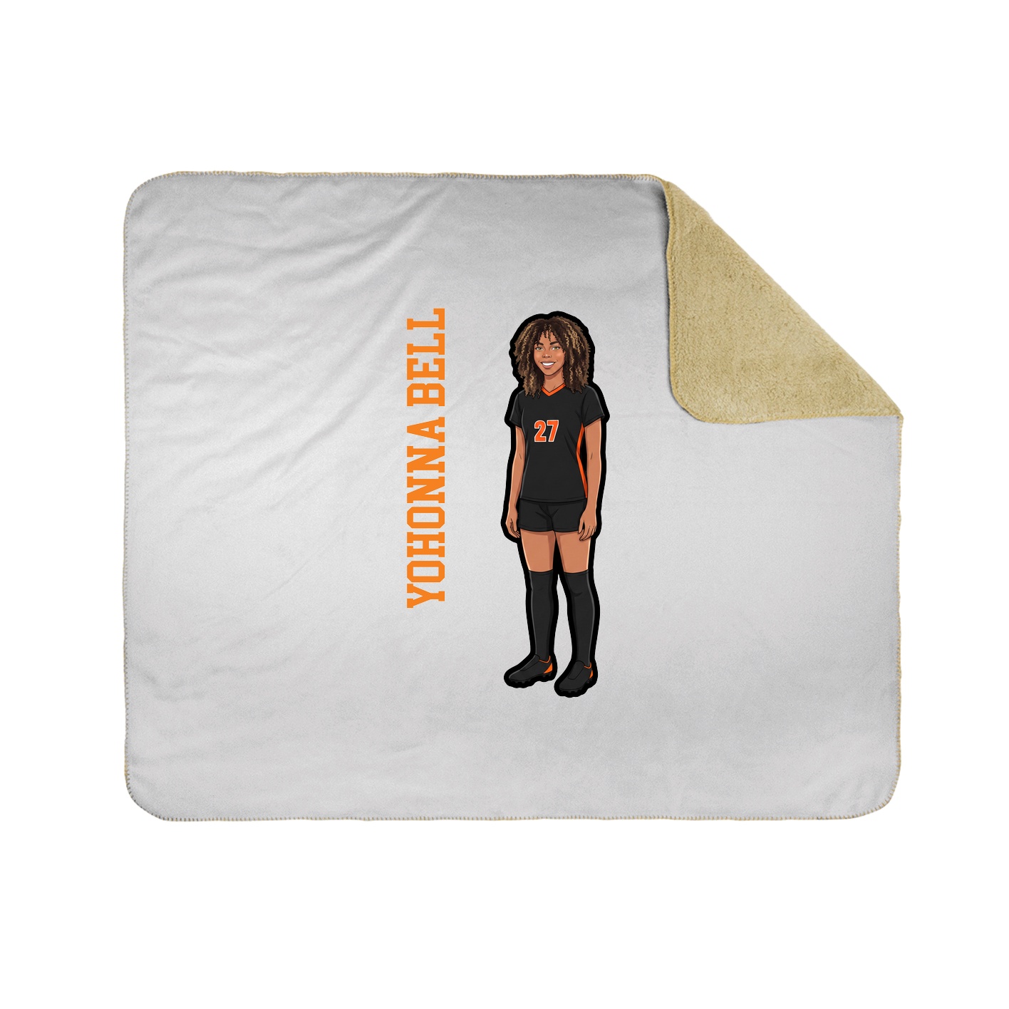 Throw Blanket — Name Vertical in White