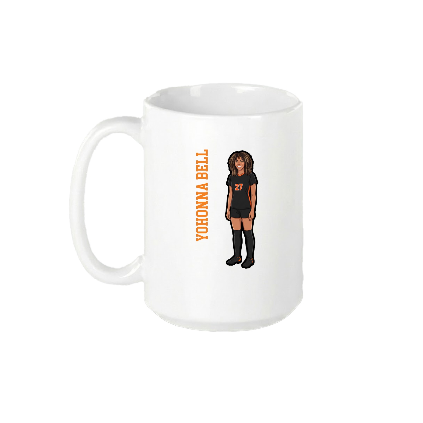 15oz Coffee Mug — Name Vertical in White