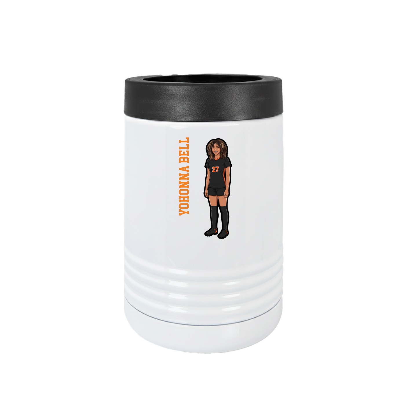 Beverage Holder — Name Vertical in White