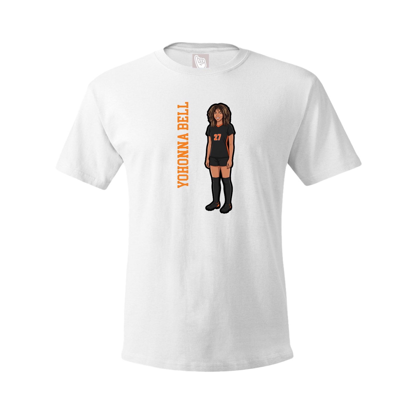 Youth Tee — Name Vertical in White