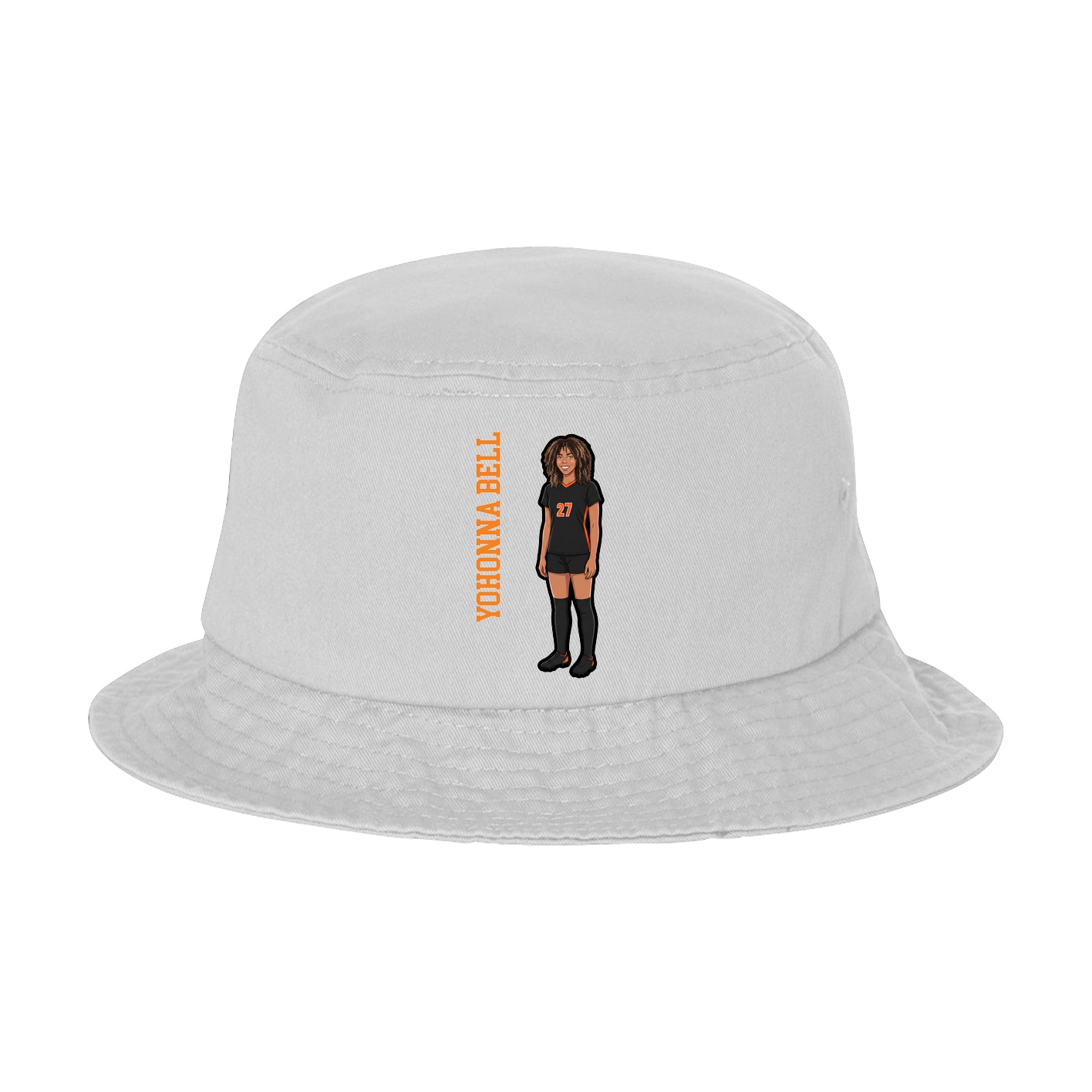 Bucket Cap — Name Vertical in White