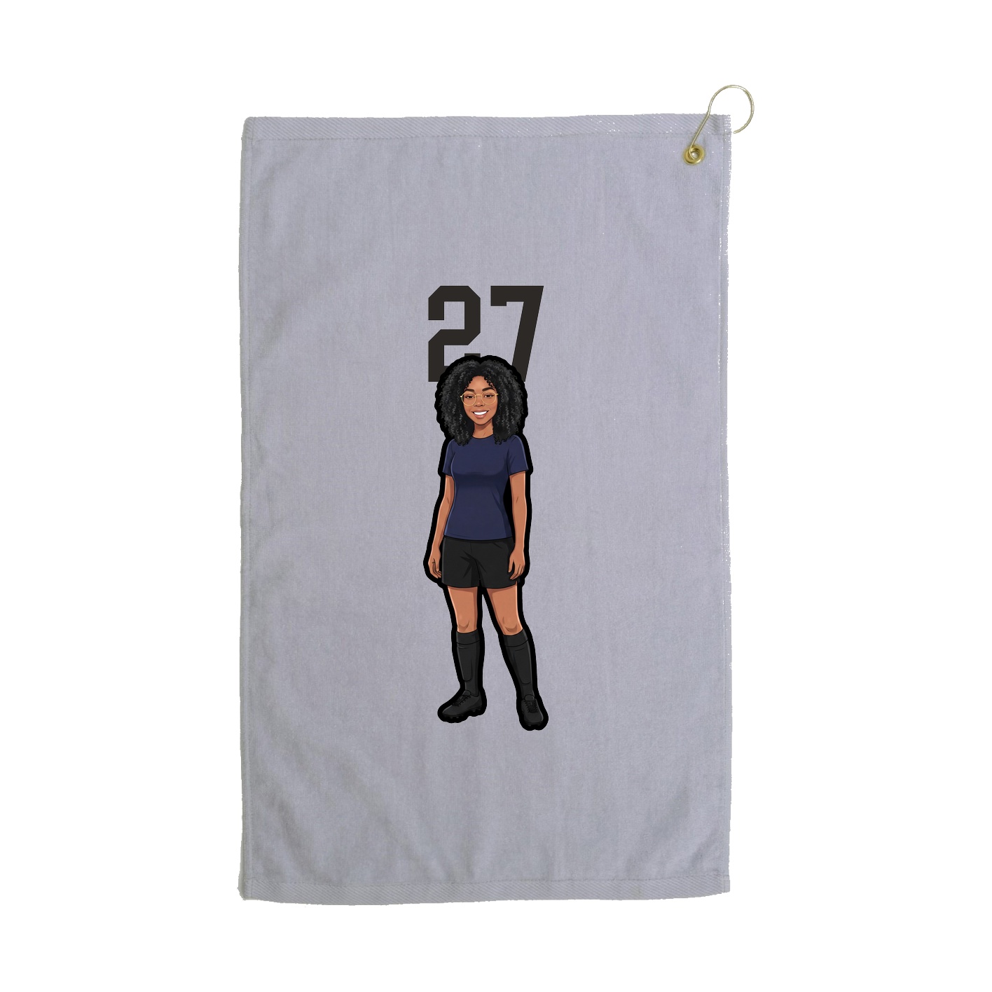 Golf Towel — Number Top in Grey