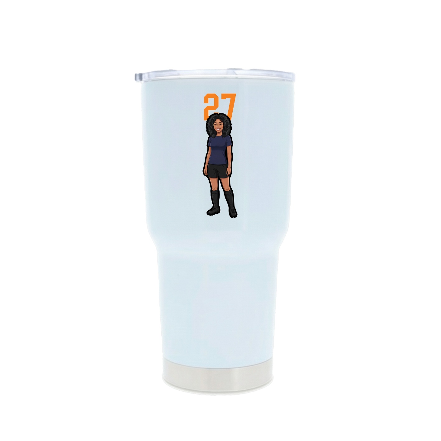 30oz Stainless Steel Tumbler — Number Top in White