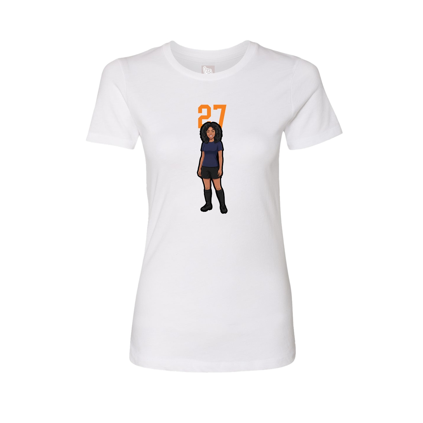 Womens Tee — Number Top in White