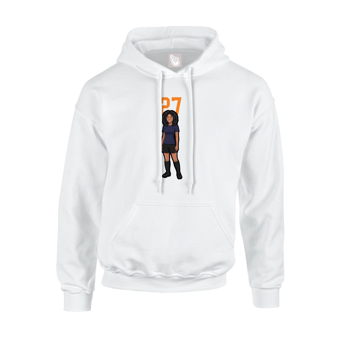 Hoodie — Number Top in White