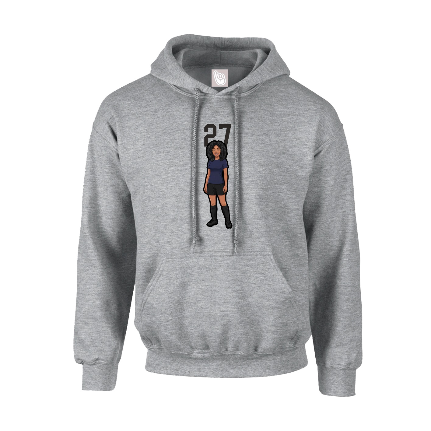 Youth Hoodie — Number Top in Grey