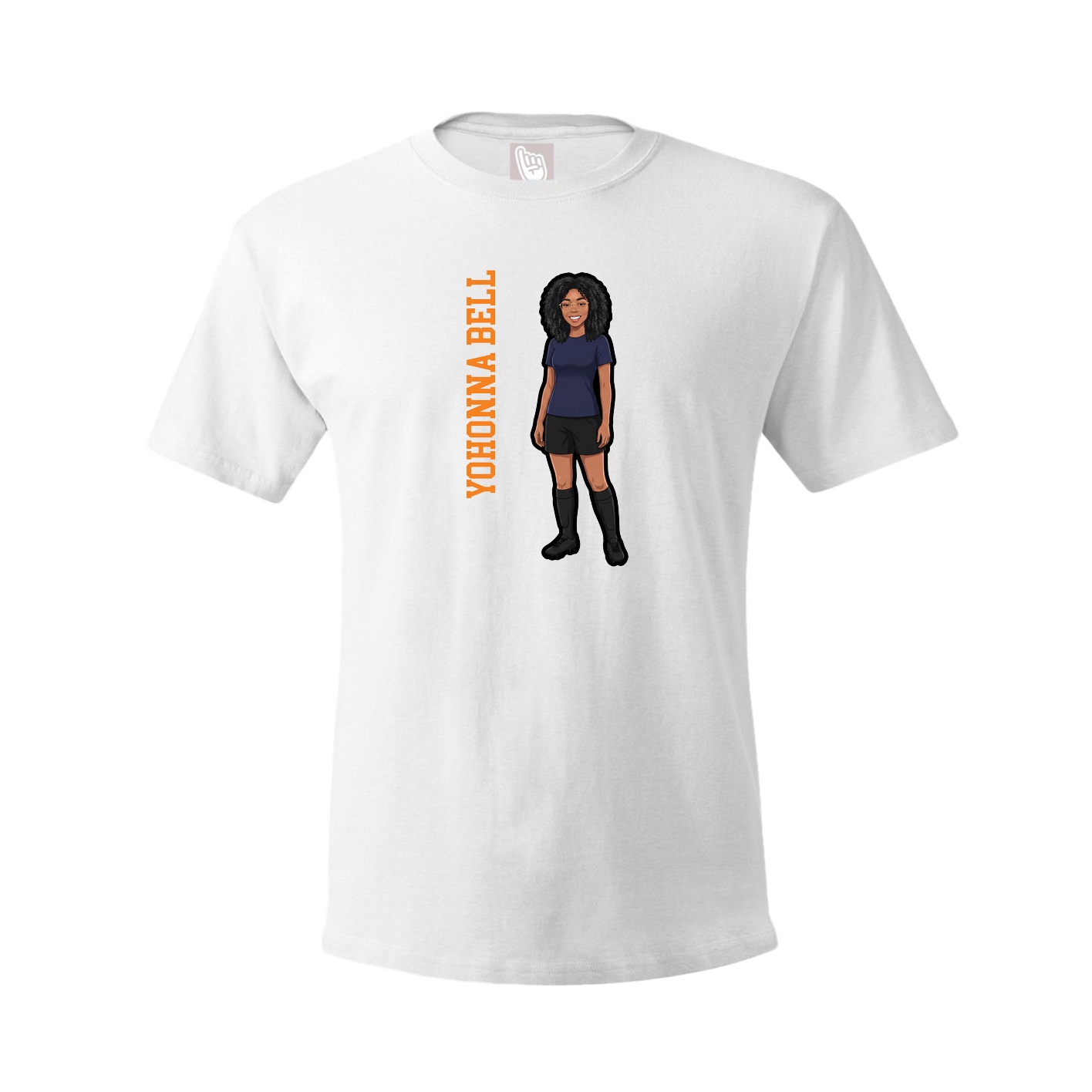 Youth Tee — Name Vertical in White