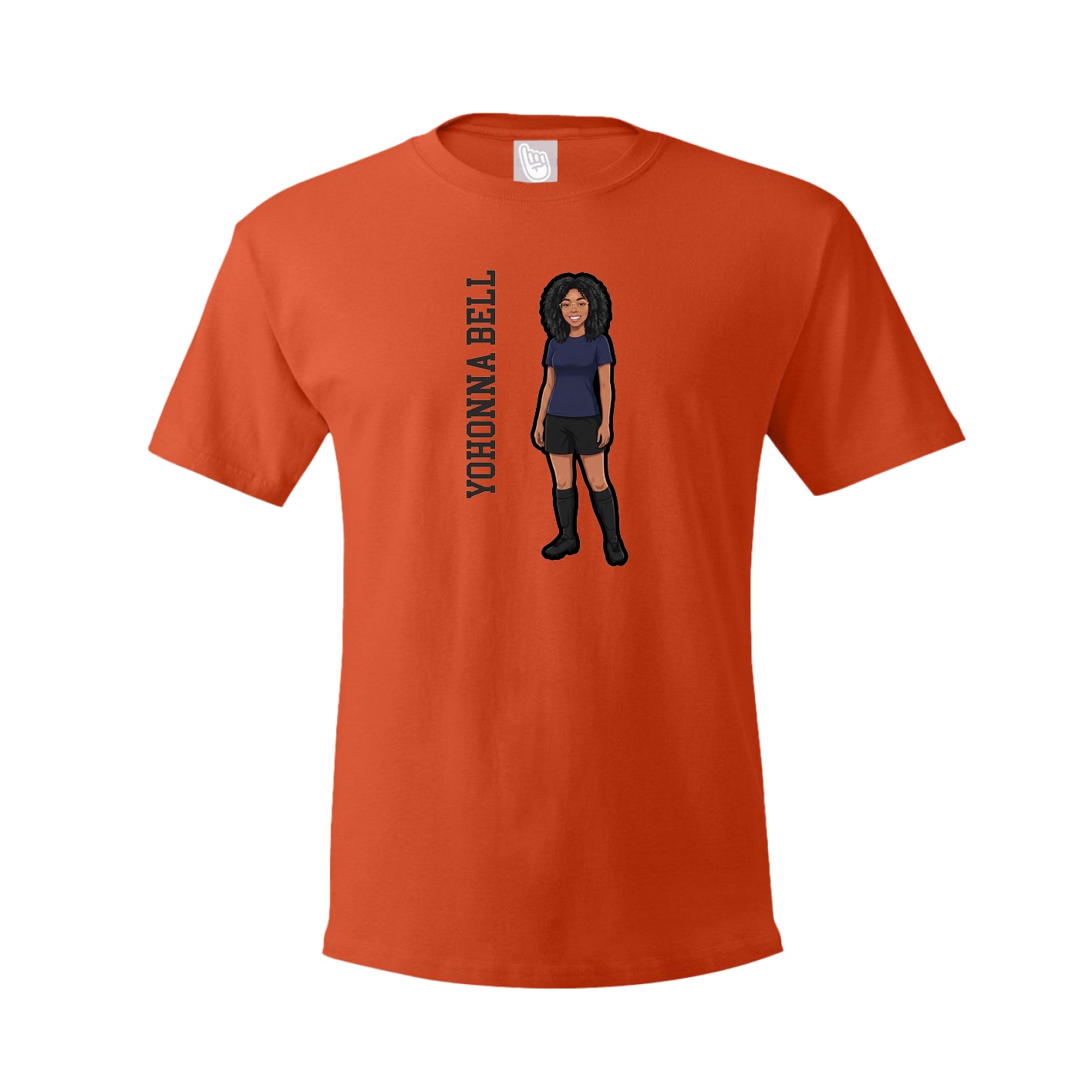 Youth Tee — Name Vertical in Orange
