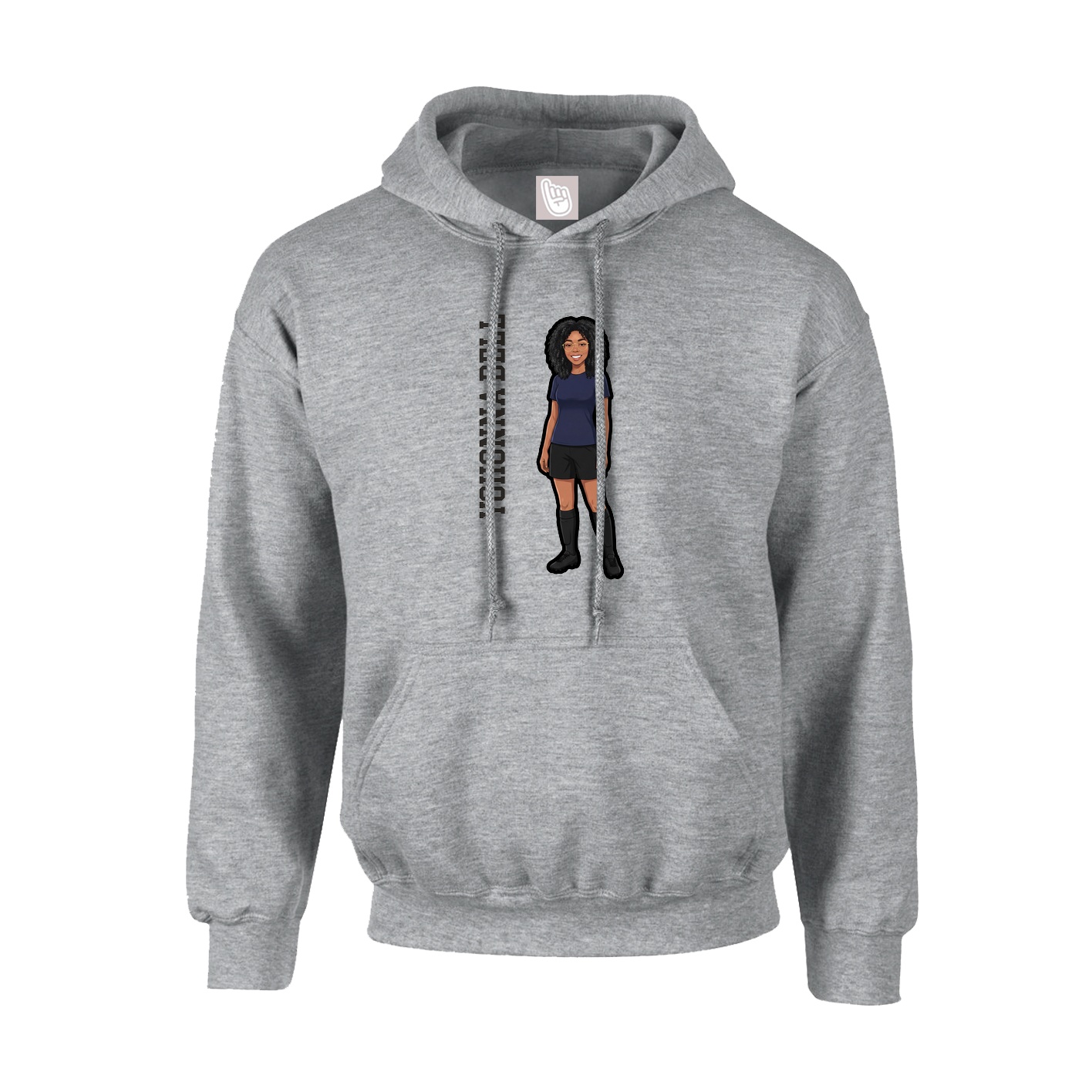 Youth Hoodie — Name Vertical in Grey