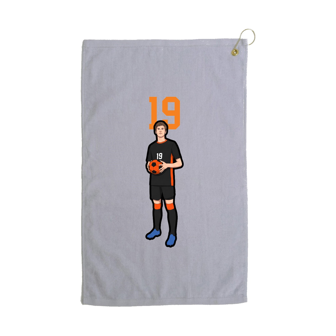 Golf Towel — Number Top in Grey
