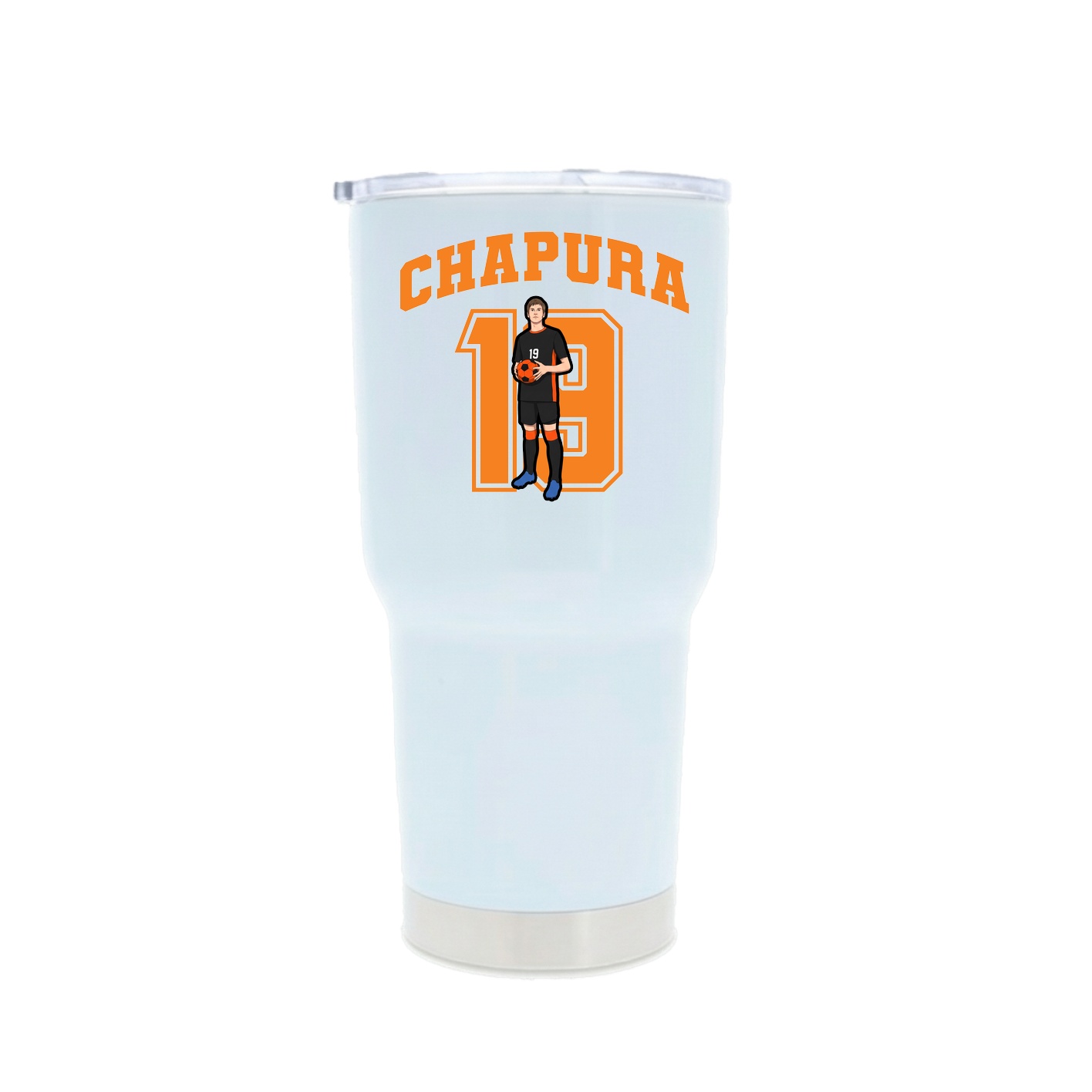 30oz Stainless Steel Tumbler — Number in White