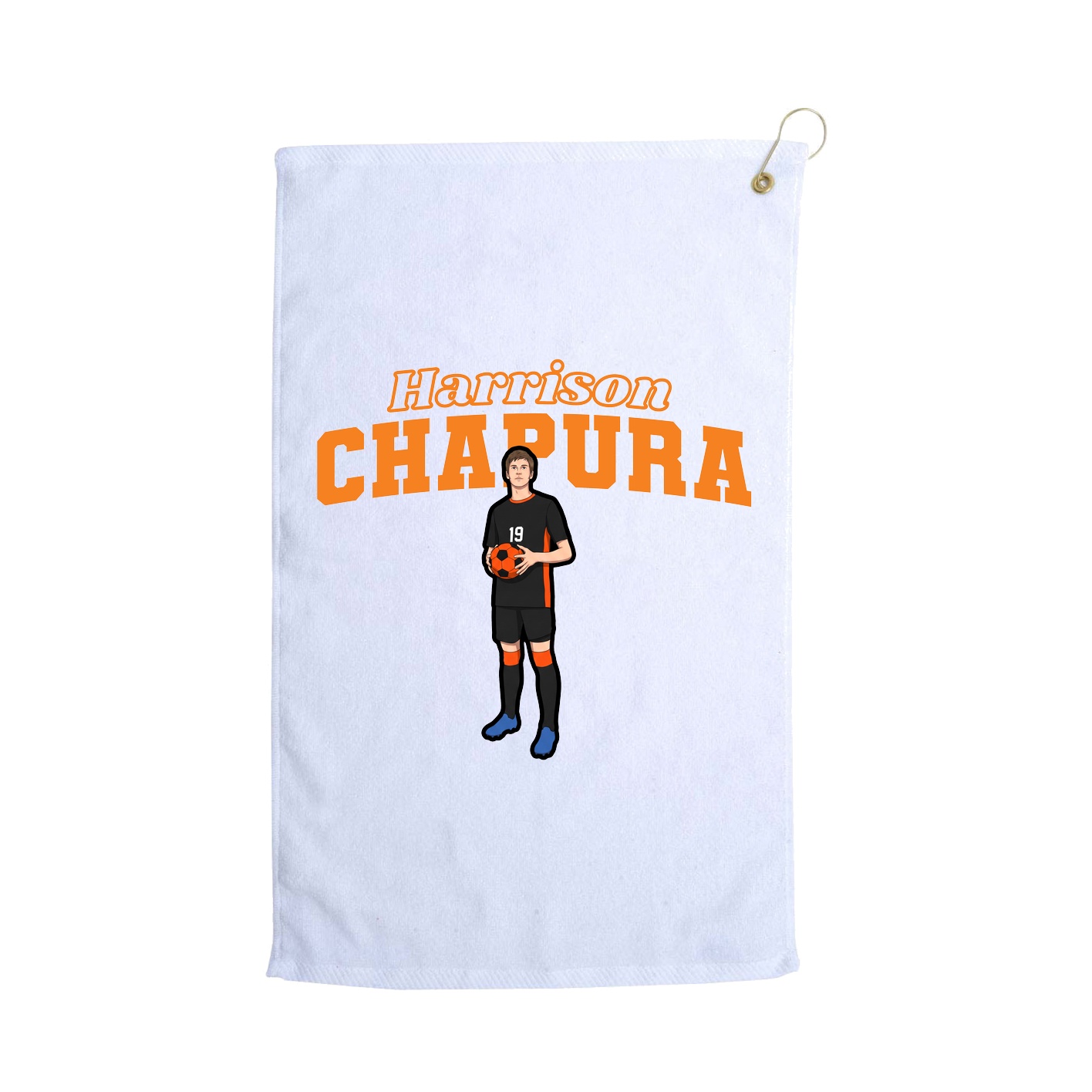 Golf Towel — Name Arch in White