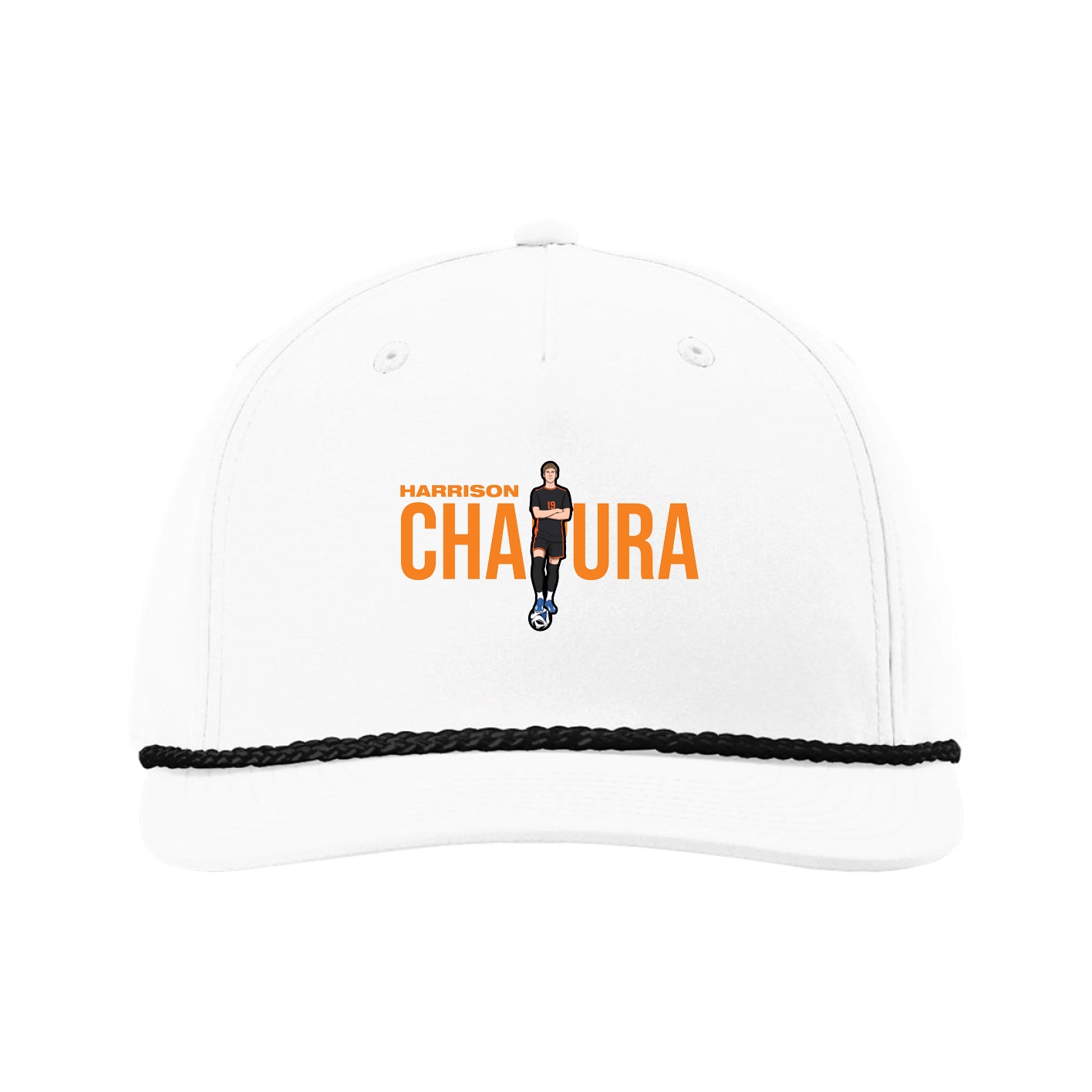 Five-Panel Classic Rope Cap — Player Name in White