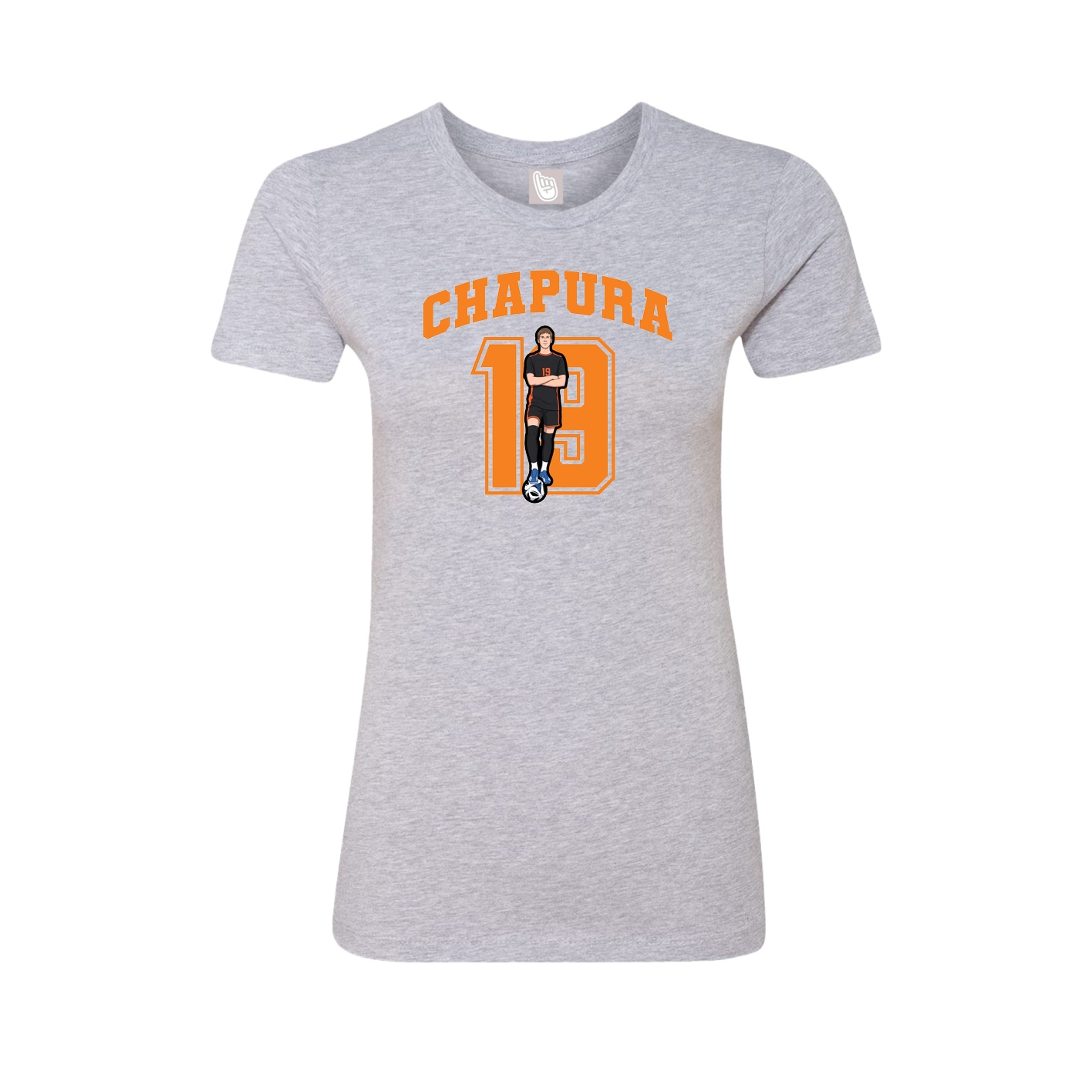 Fitted Women's Tee — Number in Grey