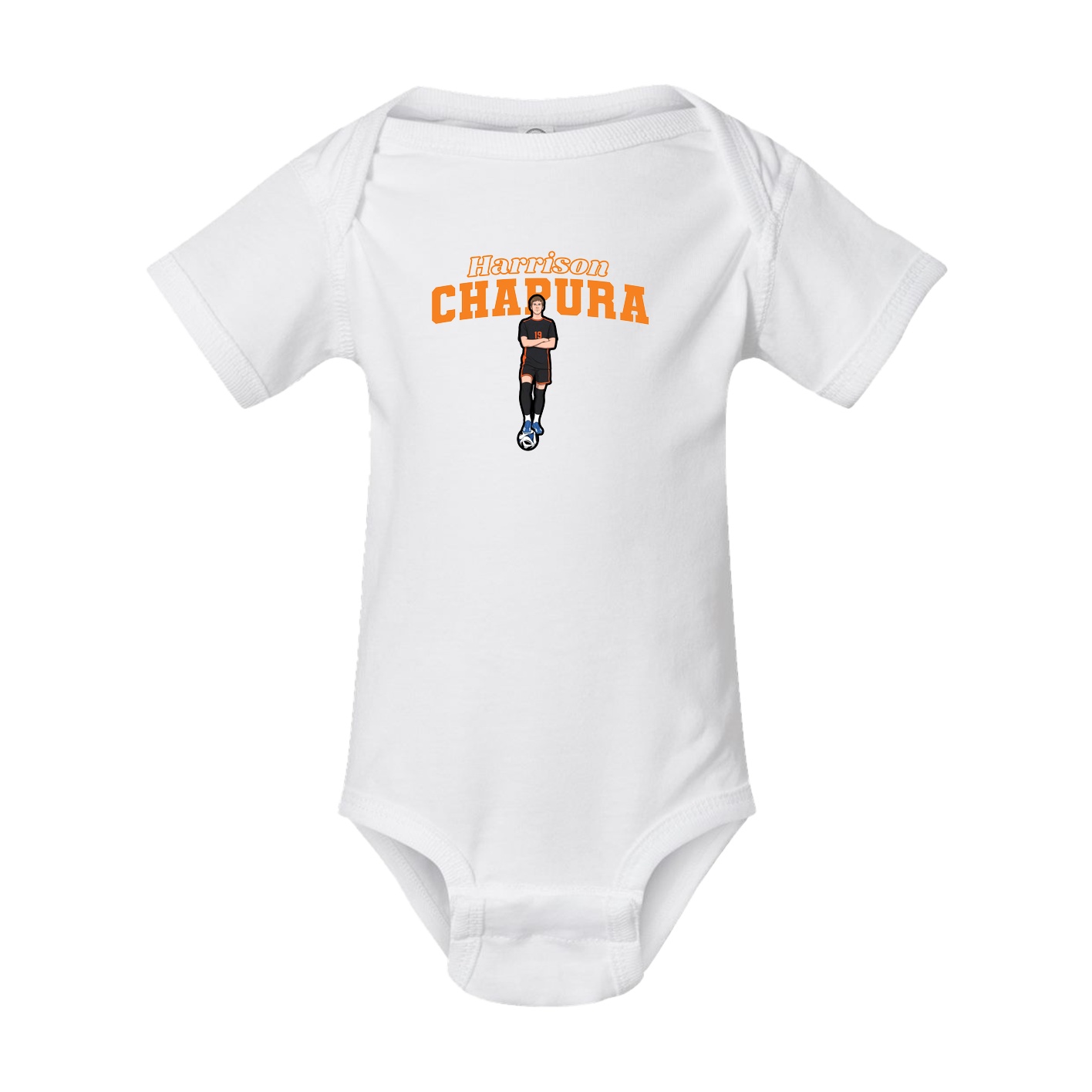 Baby Onesie — Name Arch in White