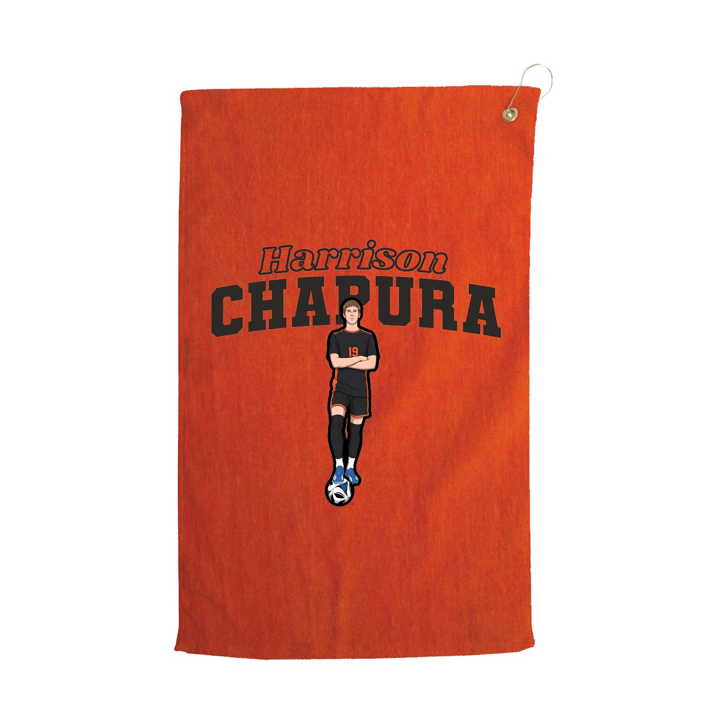 Golf Towel — Name Arch in Orange