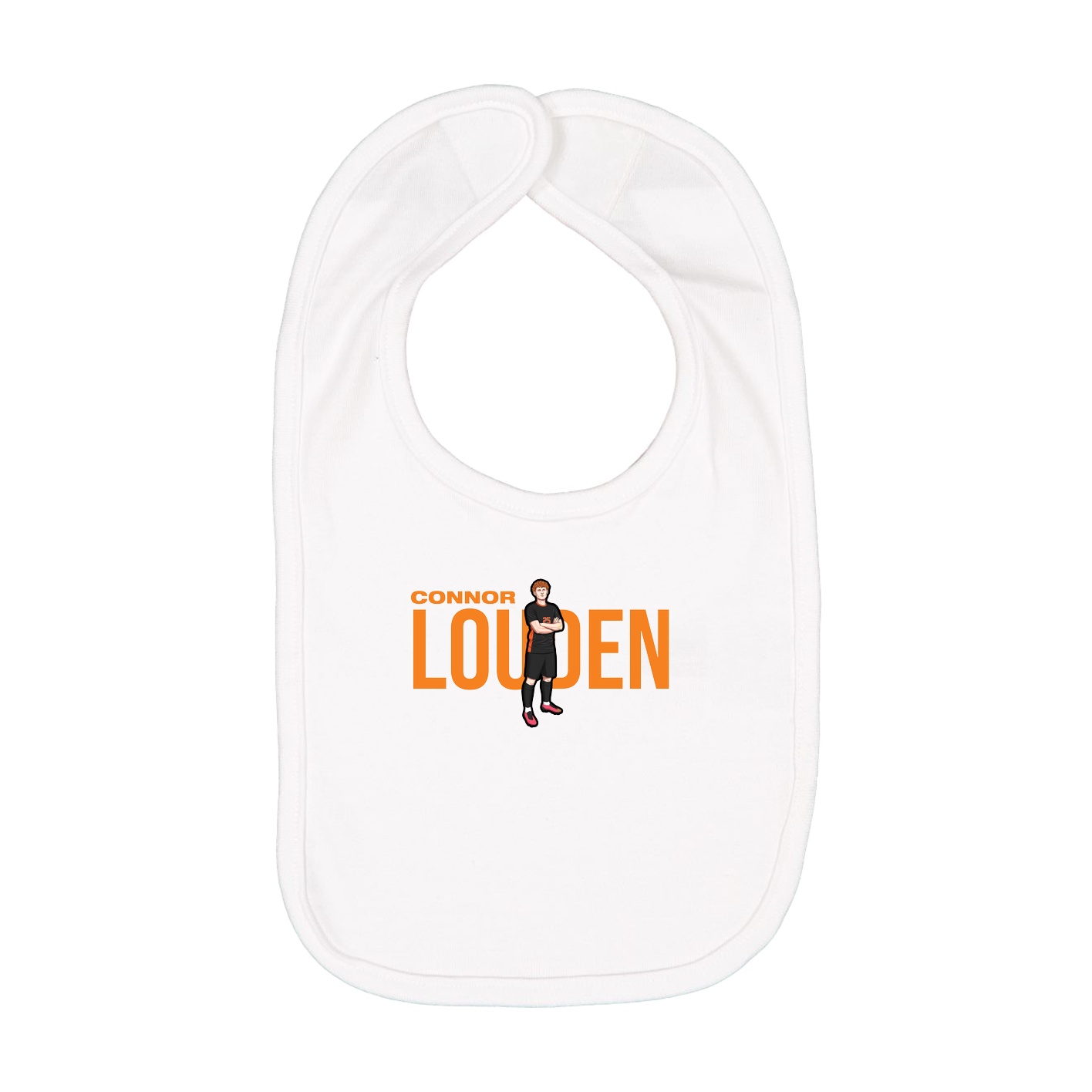 Infant Bib — Player Name in White
