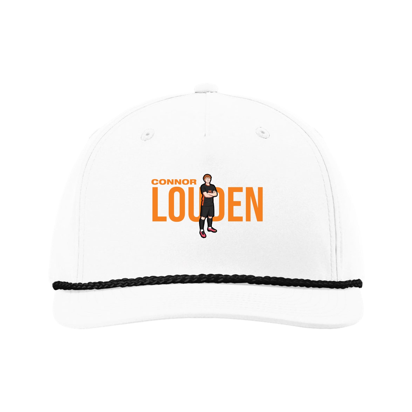 Five-Panel Classic Rope Cap — Player Name in White