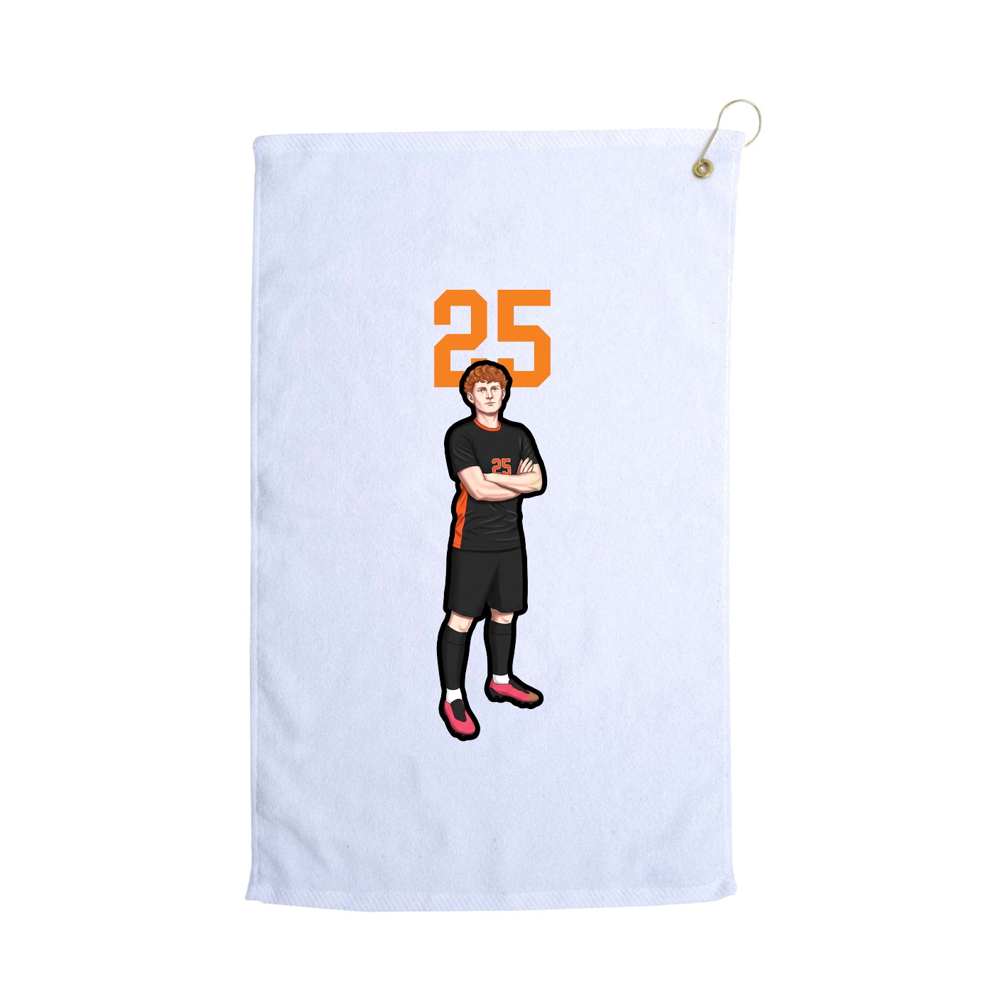 Golf Towel — Number Top in White