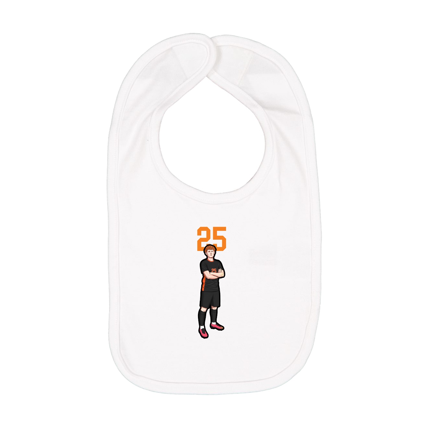 Infant Bib — Number Top in White