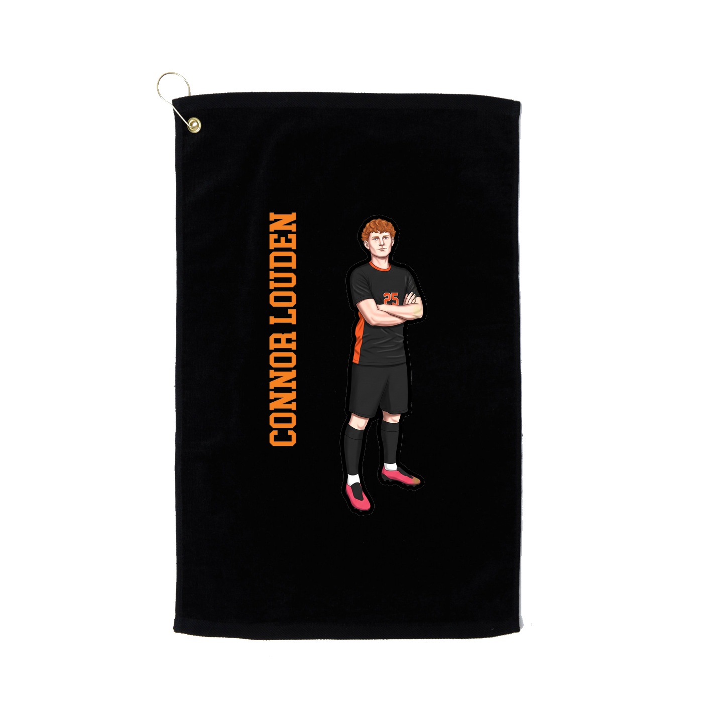 Golf Towel — Name Vertical in Black